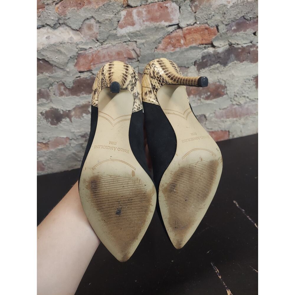 Enzo Angiolini Womens Pumps 8.5M Suede Snakeskin Pointed Toe Stiletto Heels - Picture 5 of 7